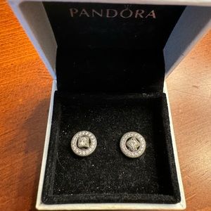 pandora earrings used (2 pieces to each earring, you can wear the stud alone)